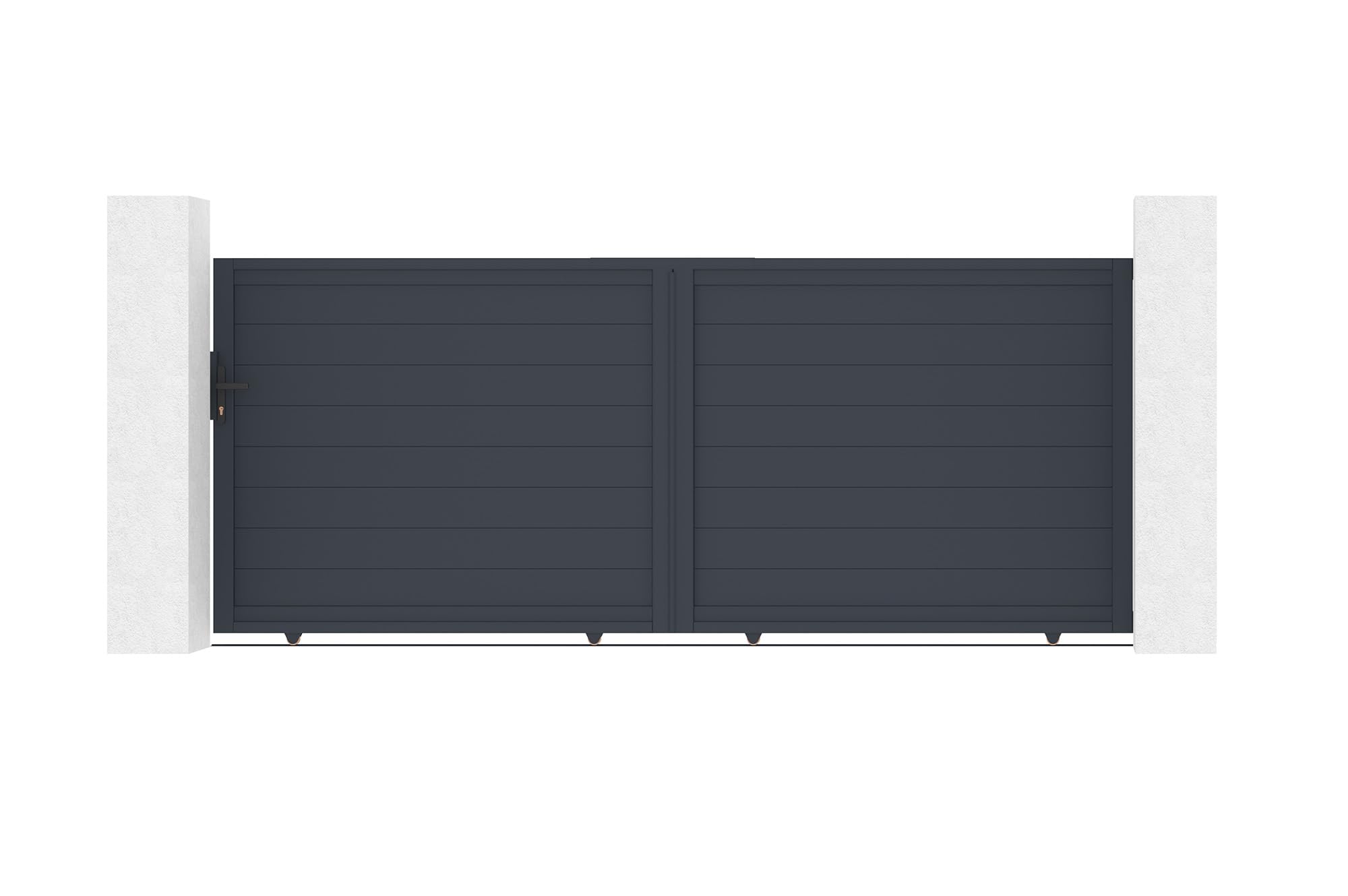 Casanoov Portail coulissant 3,​5m EIGER H.160cm aluminium gris