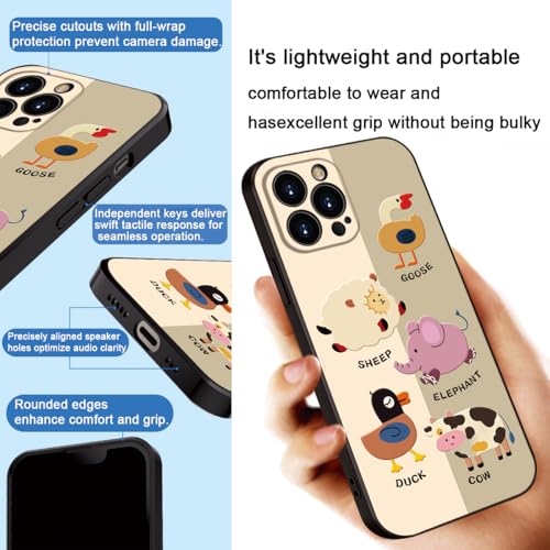 Printed Cute Animal Patter for iPhone 15 pro max Cute Girl Cartoon Case, Printed with a for Women Girls Variety of Cartoon Animal Pattern Design of Cell Phone Protective Cover (B2-Cartoon)