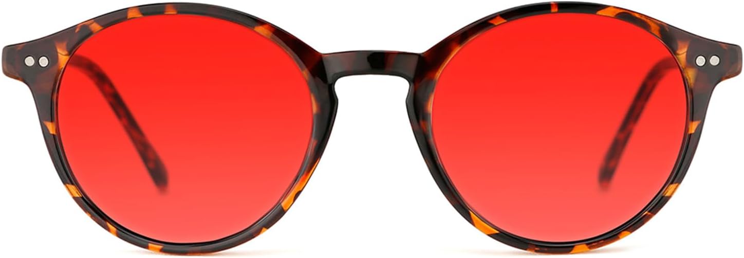 TIJN Blue Light Blocking Glasses Men Women Vintage Thick Round Rim Frame Eyeglasses