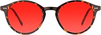 TIJN Blue Light Blocking Glasses Men Women Vintage Thick Round Rim Frame Eyeglasses