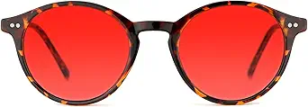 TIJN Blue Light Blocking Glasses Men Women Vintage Thick Round Rim Frame Eyeglasses