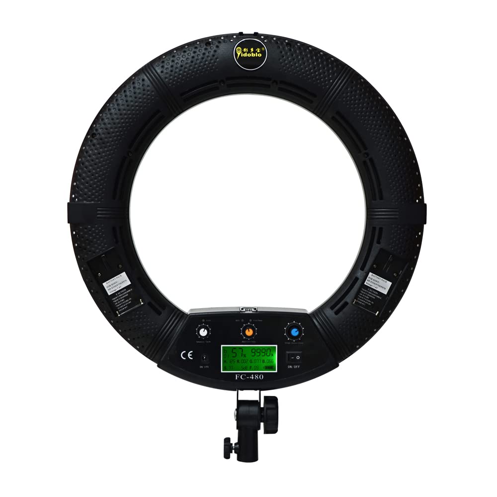 Luce ad anello a LED da 18", 48 W, dimmerabile, con telecomando e controllo app, temperatura di colore 2800 K-9990 K, RGB+W CRI≥95A, per streaming live, trucco, fotografia, produzione video (senza