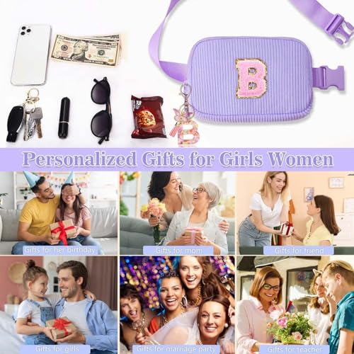 Image of Belt Bag for Girls Gifts - Birthday Gifts for Teenager, Personalized Gifts for Mom Freind Sister Teacher, Graduation GiftsInitial Crossbody Bag Belt Bag for Women V