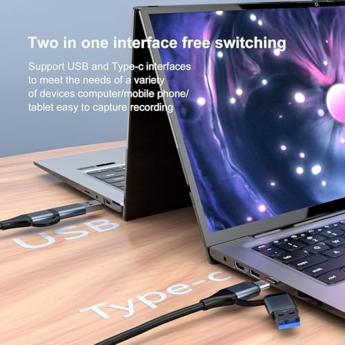 Image of Full HD 1080P Video Capture Card 4K HDMI to USB-A /C HDMI Capture Card USB 2.0Capture Video Audio Recording Compatible with Sw1 /tch PS5 Xbox 1PadOS Mac Book, Incompatible with DVD Player (Z29B)