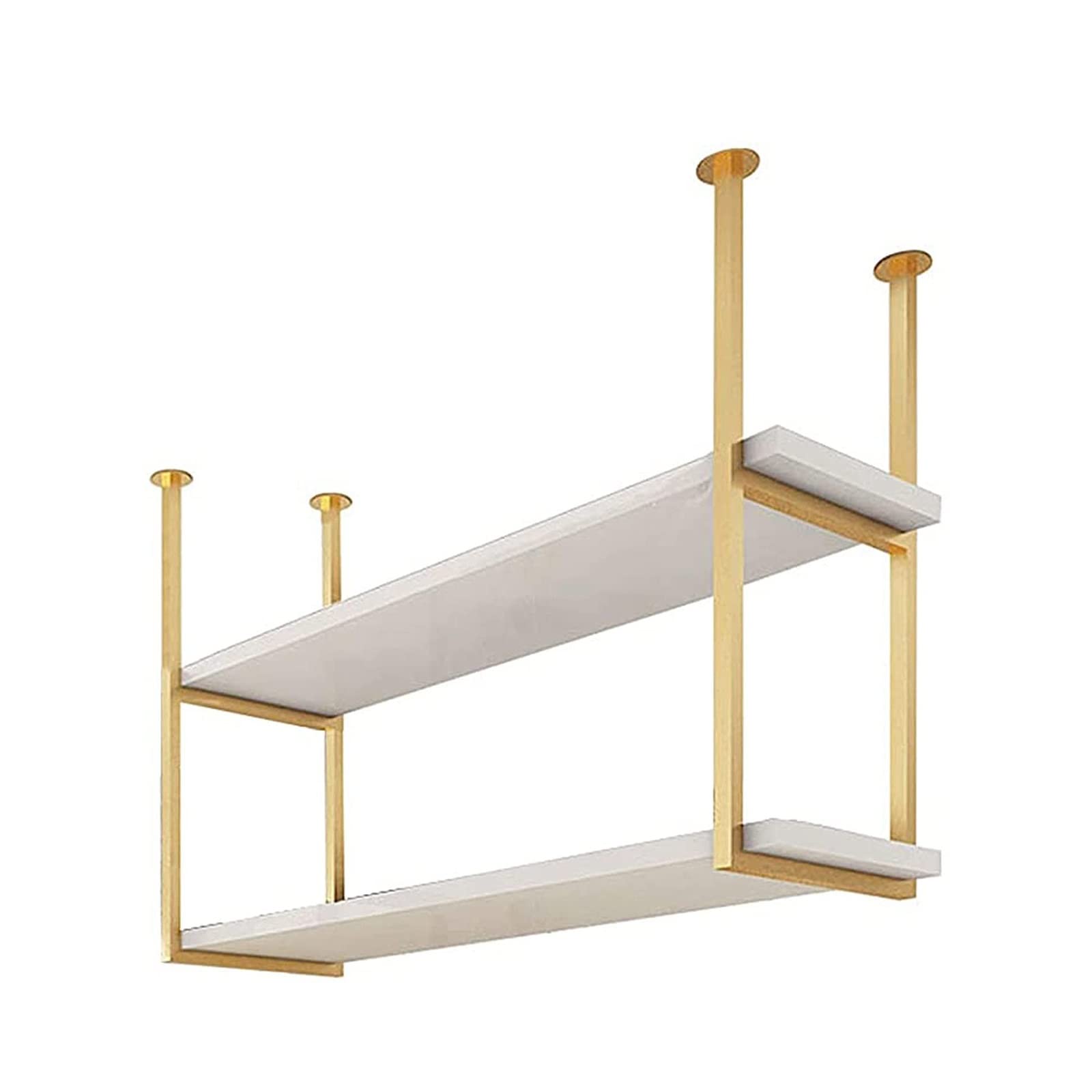 Porte-verre à vin suspendu DASHADAO en bois et fer forgé doré style loft