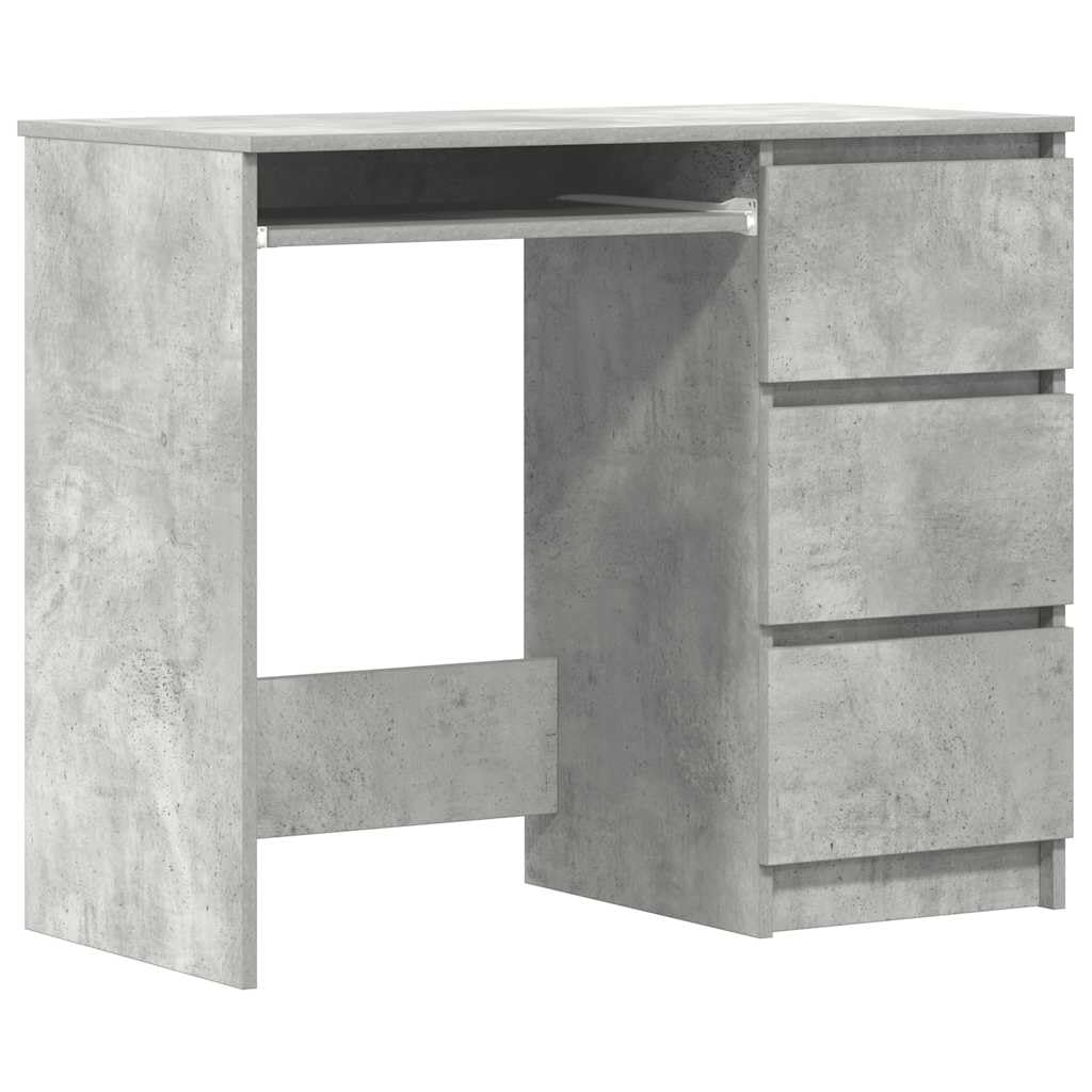 Hothingwell Schreibtisch, grau, Beton, 90 x 45 x 76 cm, Holz | Mit Aufbewahrungsschublade, einfach zu montieren, Pflege mit feuchtem Tuch, ideal für Schlafzimmer oder Ecke