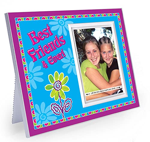 Expressly Yours! Best Friend Picture Frame - Best Friends 4-Ever Bright and Colorful Gift for Your Bestie - Easy-Load Photo - Sized for Tabletop 8.25 x 7 Inches - Holds 3.5 x5 Photo.