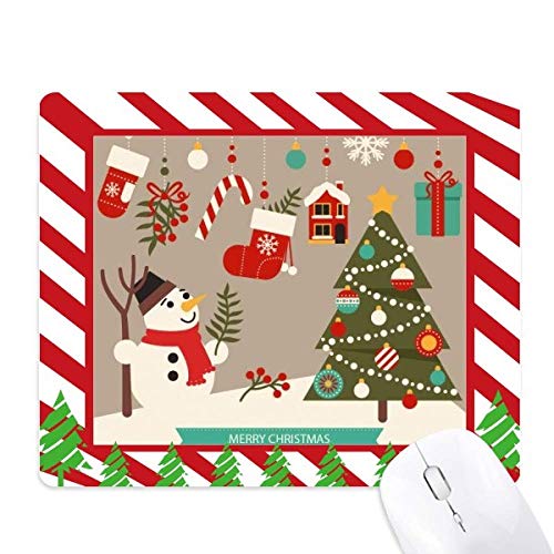 Tapis de souris canne de Noël et bonhommes de neige idéal pour cadeau de bureau