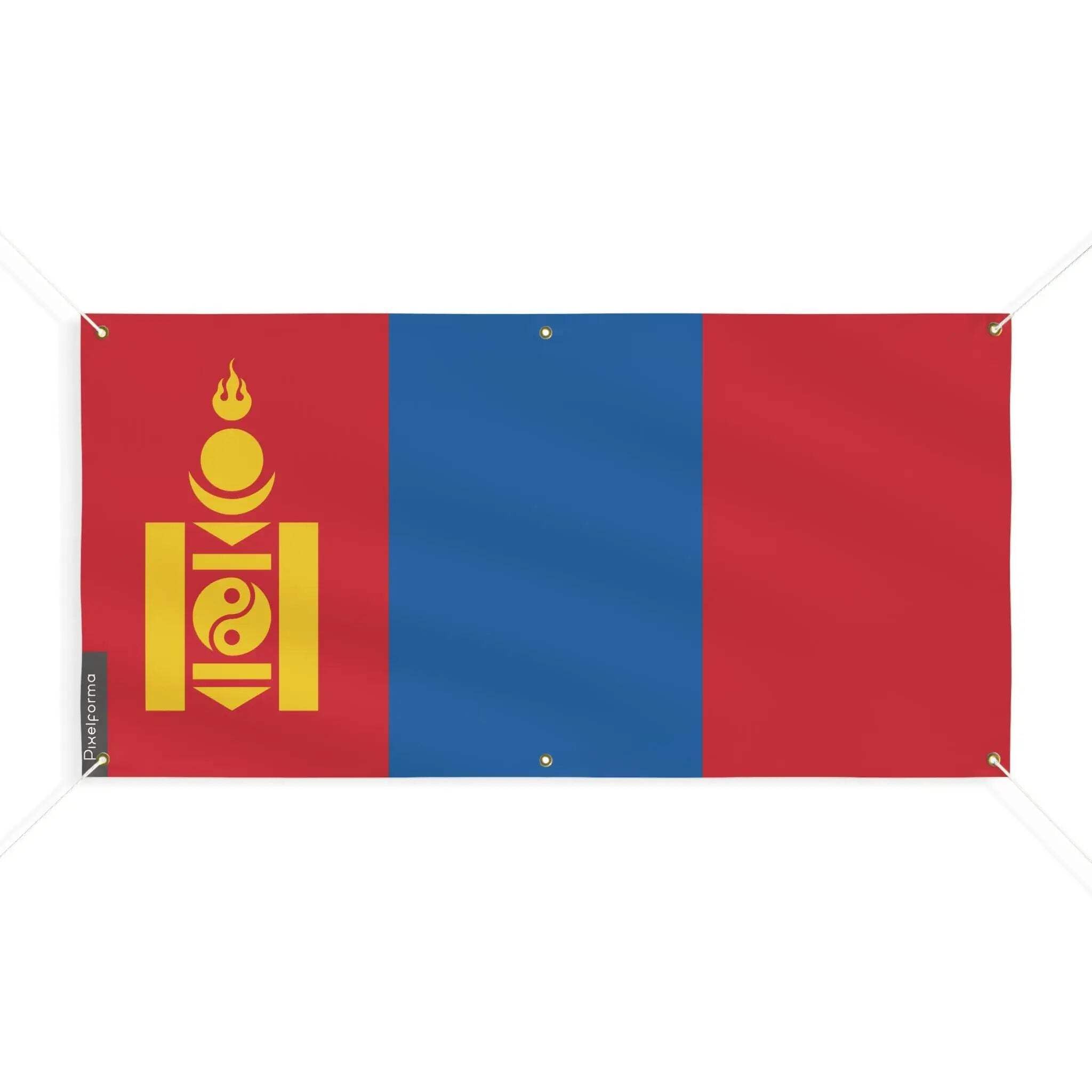 Drapeau de la Mongolie pavillon géant de 200x400cm à oeillets