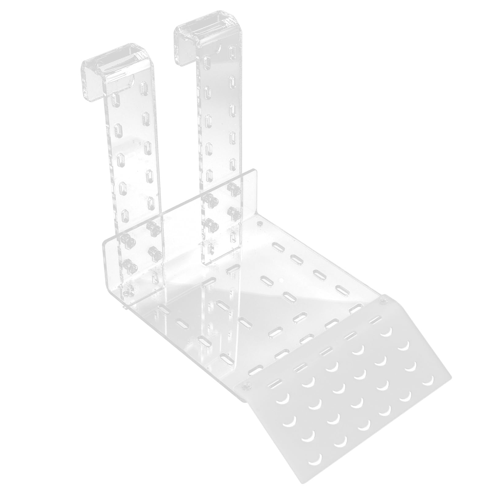 Focket Basking Platform Premium Acrylic Non Adjustable Hook Dock for Aquatic Turtles Large Basking Platform with Removable Climbing