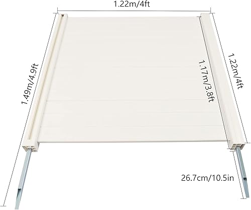 Miniatura 6 de Pantalla de privacidad para exteriores, 4 paneles, valla decorativa de aire acondicionado de 48 pulgadas de alto, recinto de basura con 6 estacas,
