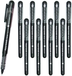 Newell Brands 10 x Papermate Inkjoy Liquid Ink Rollerball Pen, Quick-Drying Ink & Ergonomic Body, 0.5mm Needle Point Fine Nib, Black - Loose in Plain Packaging