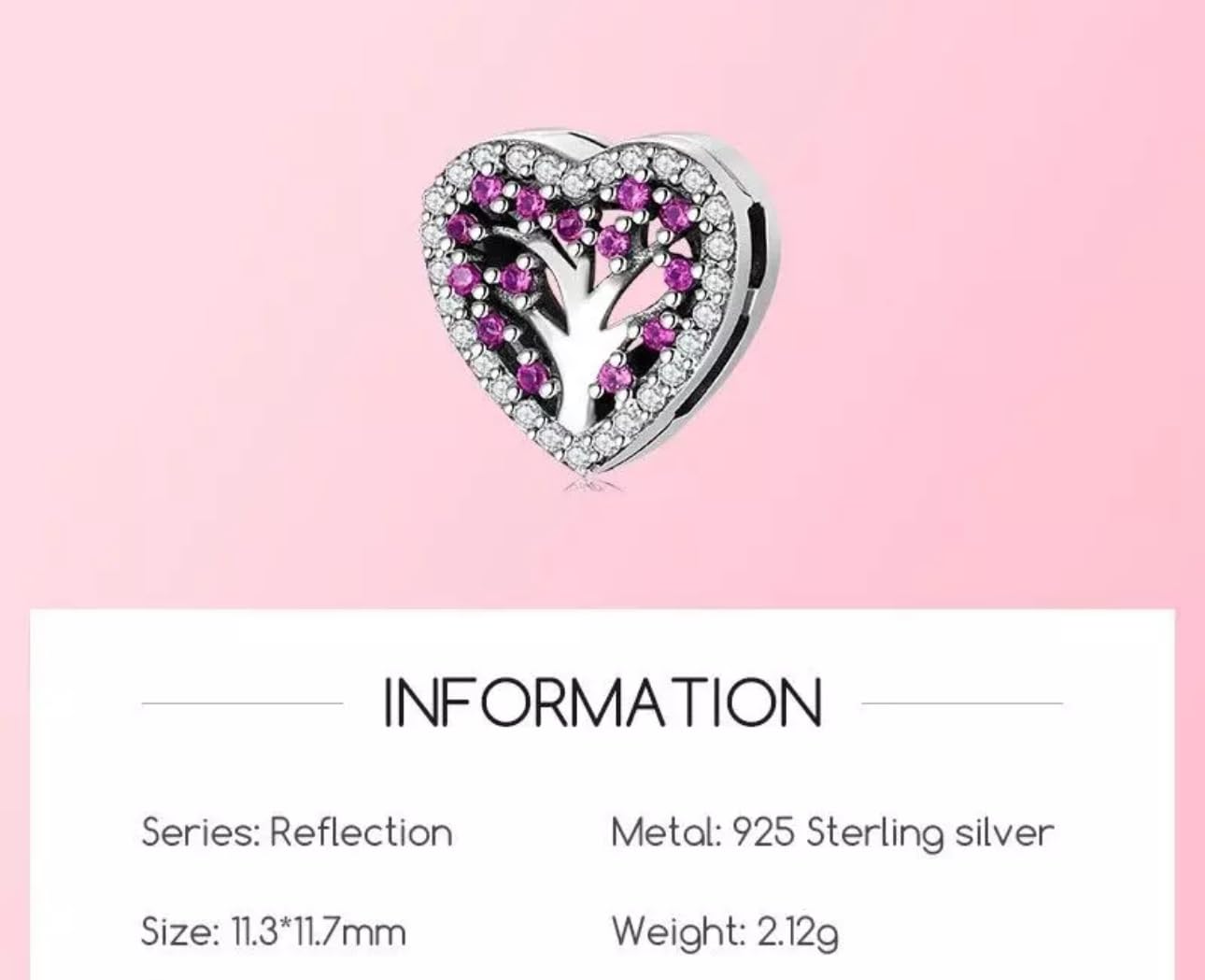 Charm a clip albero della vita scintillante in argento Sterling 925 autentico compatibile il bracciale Reflexions Reflections
