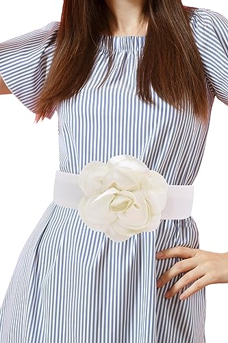 TeeYee Women Big Flower Belt Wide Elastic Slim Fit Waist Band Strech Waist Décor Adjustable Belt3
