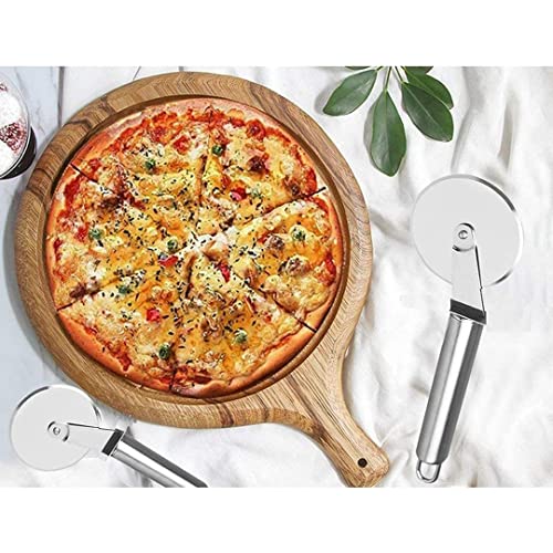 Image of Stainless Steel Pizza Cutter Wheel with Metal Handle, Rolling Pizza Slicer for Pizza, Pastry and Flatbread, Kitchen Cutting Tool with Hanging Loop, 1 Pcs