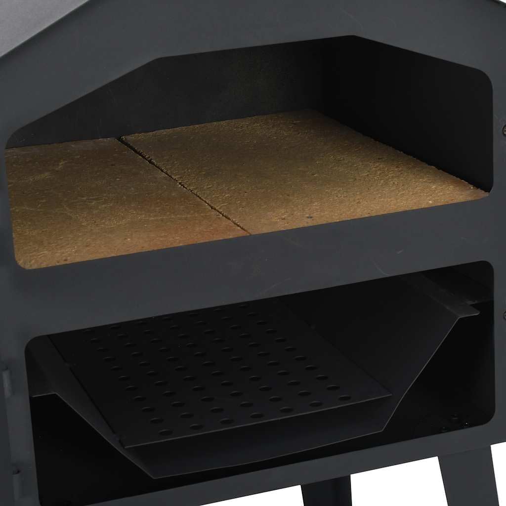 Tbest Outdoor Pizza Oven Charcoal-Fired with 2 Fireclay Stones Portable Charcoal Fired Grill Pizza Maker for Garden Lawn Baking Cooking 22.8" x 24" x 80.7"