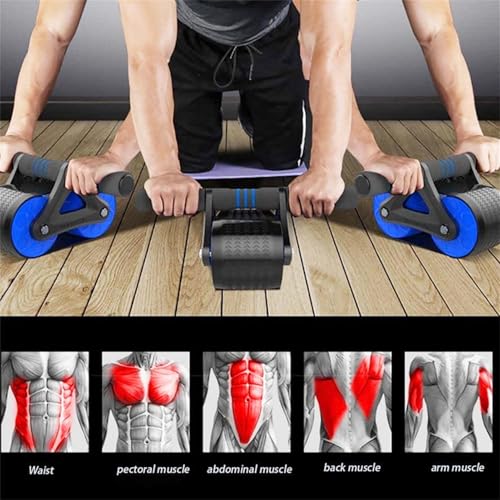 FILFEEL Springback Wheels Roller-Bauchtrainer für Effizientes Training zu Hause und Im Fitnessstudio – Tragbares Fitnessgerät in Blau