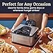 Elite Gourmet EDF475 Electric Deep Fryer 4.2 Quart Oil Capacity with Temperature Knob, 1 x 4Qt Basket, Powerful 1700 Watts, Lid with Anti-Odor Filter & Viewing Window, Stainless Steel
