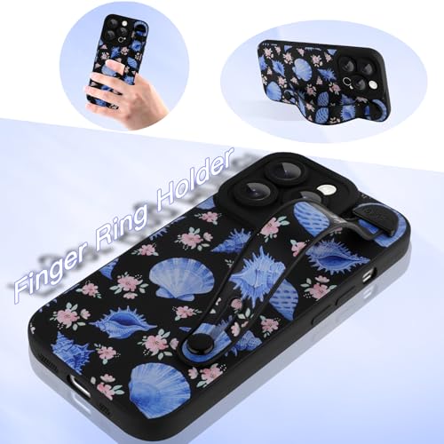 Coque silicone iPhone 13 Pro sangle anti-chute motif fleurs - 2