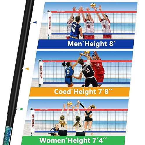 image for SKEERY Outdoor Heavy Duty Volleyball Net Set, Anti-Sag Design, Adjusta
