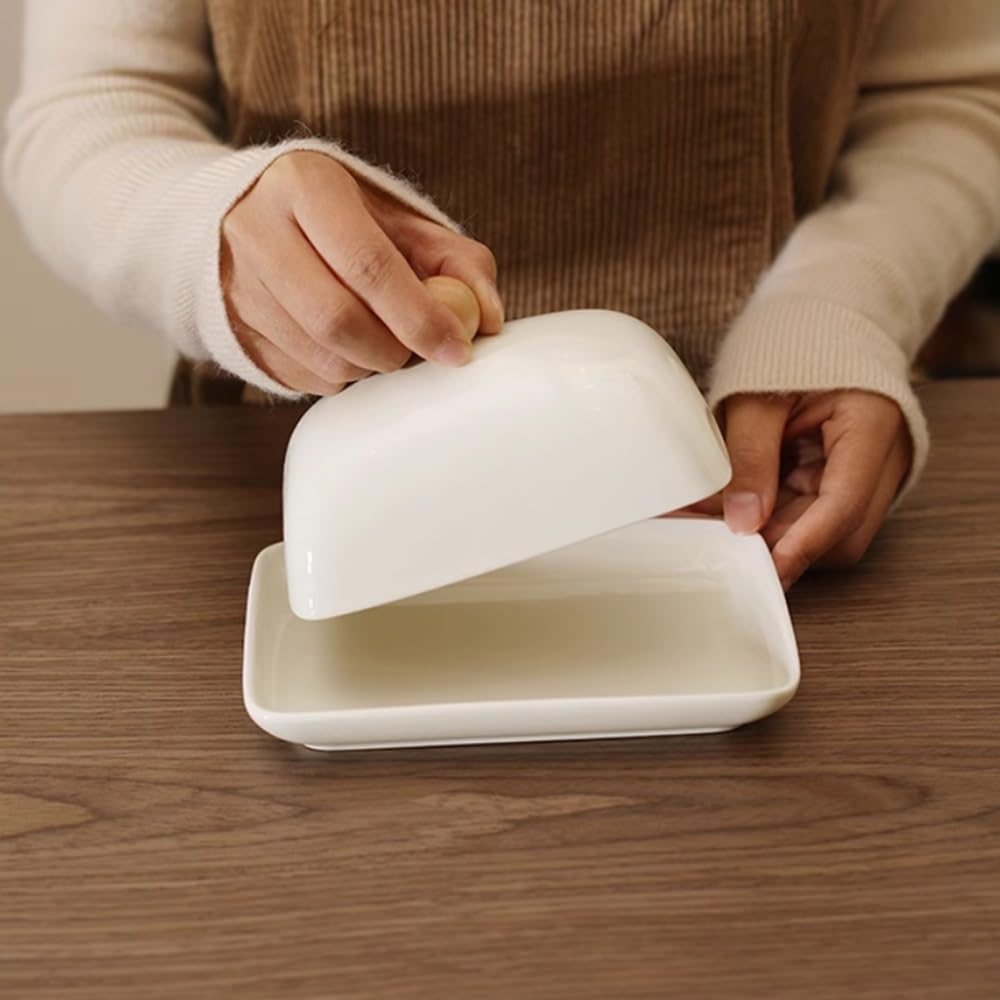 Burriera Coperchio della scatola di imballaggio in ceramica con burro