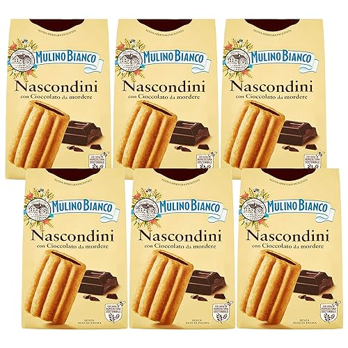 Mulino Bianco Nascondini Biscotti Italiani Con Ripieno Di Cioccolato 330G (Nascondini, X6)