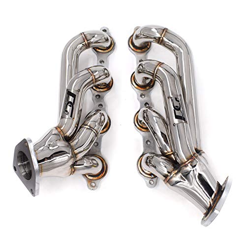 Exhaust Headers 1-3/4 in. Stainless Steel Polished Finish for 2003-2006 Silverado Sierra Suburban 1500 1500HD 2500 2500HD 6.0L V8