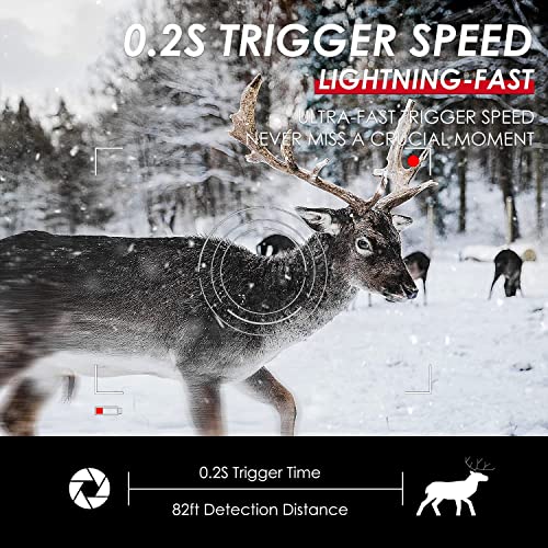 Foto von WLAN Wildkamera 4k 32MP, 0.2s Schnelle Trigger und 120° Infrarot Nachtsicht Weitwinkel mit Bewegungsmelder Nachtsich, IP66 Wildkamera Wasserdicht Jagdkamera Bewegungsaktivierte für Wildtierbeobachtung