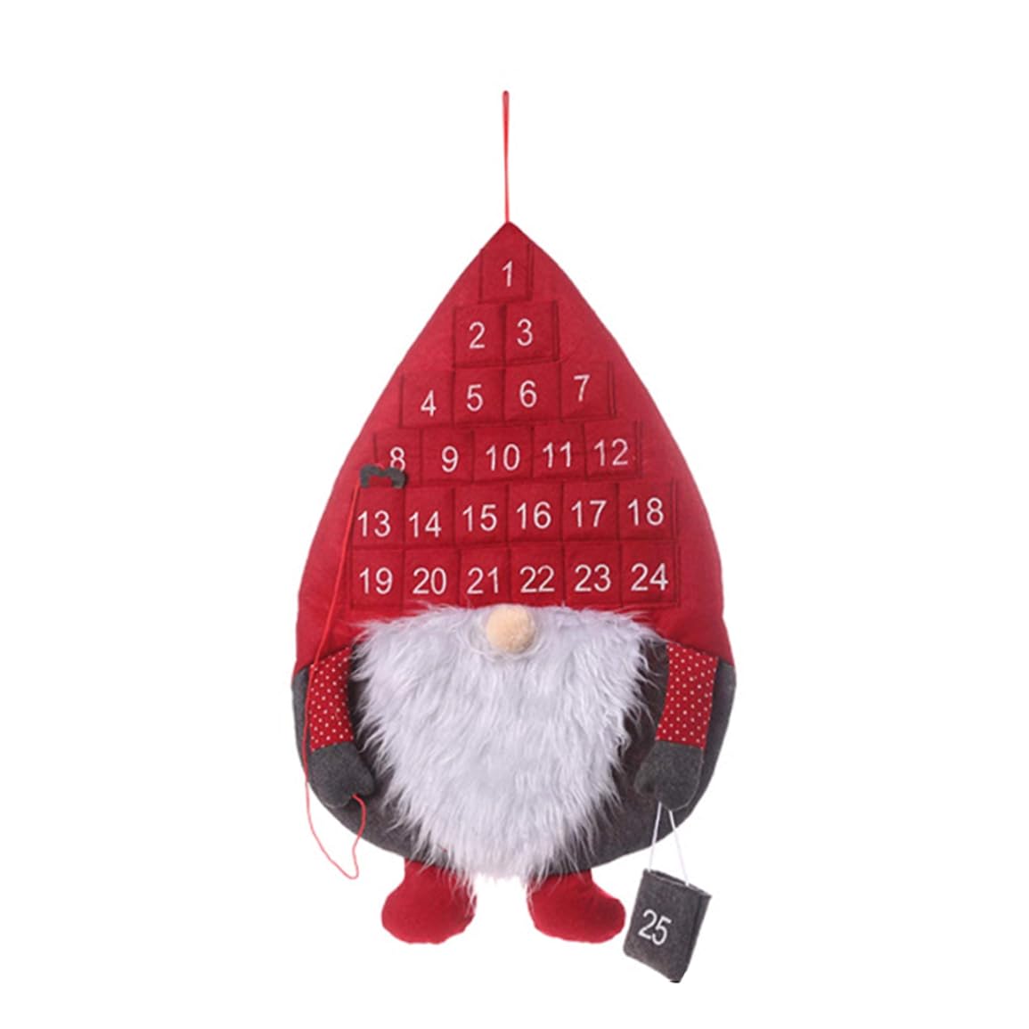 Amazon.com: Christmas Advent Calendar,24 Days Countdown Calendar with 25  Pockets,Wall Hanging Swedish Tomte Santa Gnome Advent Calendar for Kids  Christmas Holiday Decorations - Red Hat : Home & Kitchen