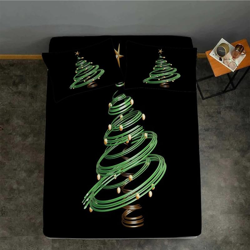 Weihnachtsbaum Bettlaken 30 Spannbettlaken 120x200cm Stern Spannbetttuch Schwarzer Weihnachtsbaum...