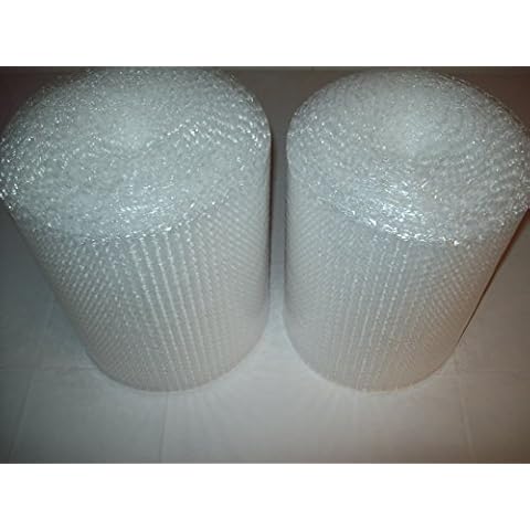 100 Feet of Bubble Cushioning Wrap Rolls, 3/16" (Small) Bubbles, 12" Wide, Perforated Every 12". 2, 50 Foot Rolls Cover