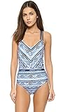 Nanette Lepore Women's Santorini Scallop Goddess One Piece Swimsuit, Indigo, Large