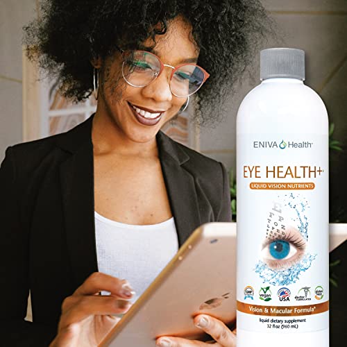 Eniva Eye Health+ Liquid Concentrate With 20 Mg Zinc For Vision And Macular Health (32 Oz) Lutein, Zeaxanthin, Beta-Carotene #TOP3