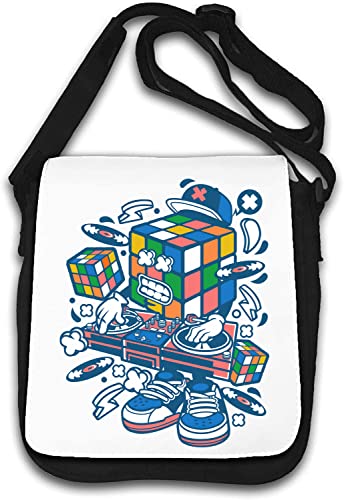 Sac à bandoulière Rubix Cube Vinyl DJ blanc pour ranger vos affaires avec style