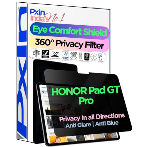 Image of PxIn Tablet Privacy Screen Guard compatible with HONOR Pad GT Pro | No.1 | Anti Glare | Anti Blue Light | Anti UV | 4 Way Privacy Filter | 360 Privacy | Eye Protect
