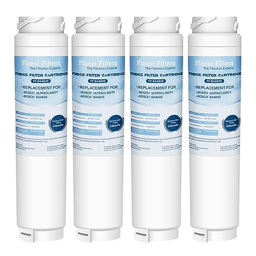 Finest-Filters Fridge Water Filter Compatible with Bosch UltraClarity 644845 REPLFLTR10 00740560 9000194412 9000077104 Neff Gaggenau Miele/Haier 0060820860 0060218743 Rangemaster DxD 90170 (4 Pack)