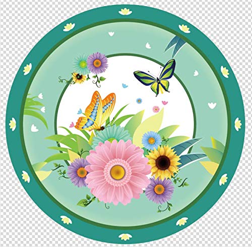 Anor Wishlife 24pcs Autume Summer Spring Sun Flowers Party Plates,Flowers Paper Plates