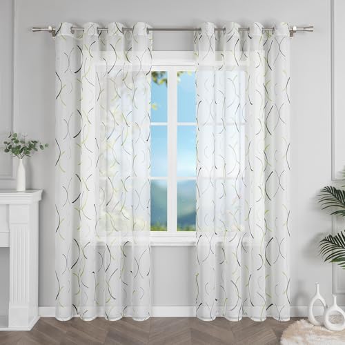 Panneau transparent rideau blanc à œillets 140 x 175 cm salon design