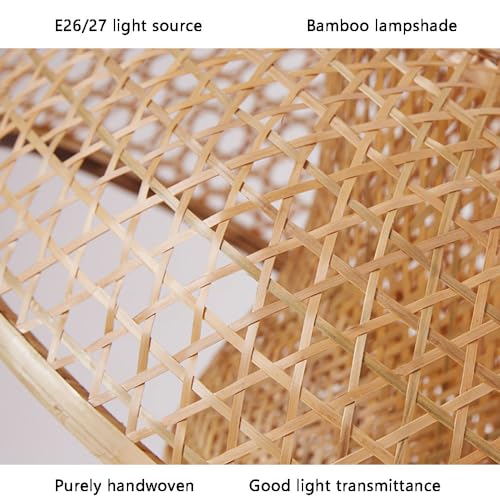 Lustre suspension rotin bohème pour éclairage chaleureux