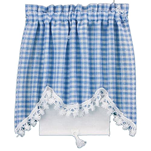 Rideau miniature occultant vichy bleu Melody Jane pour habiller une fenêtre nue