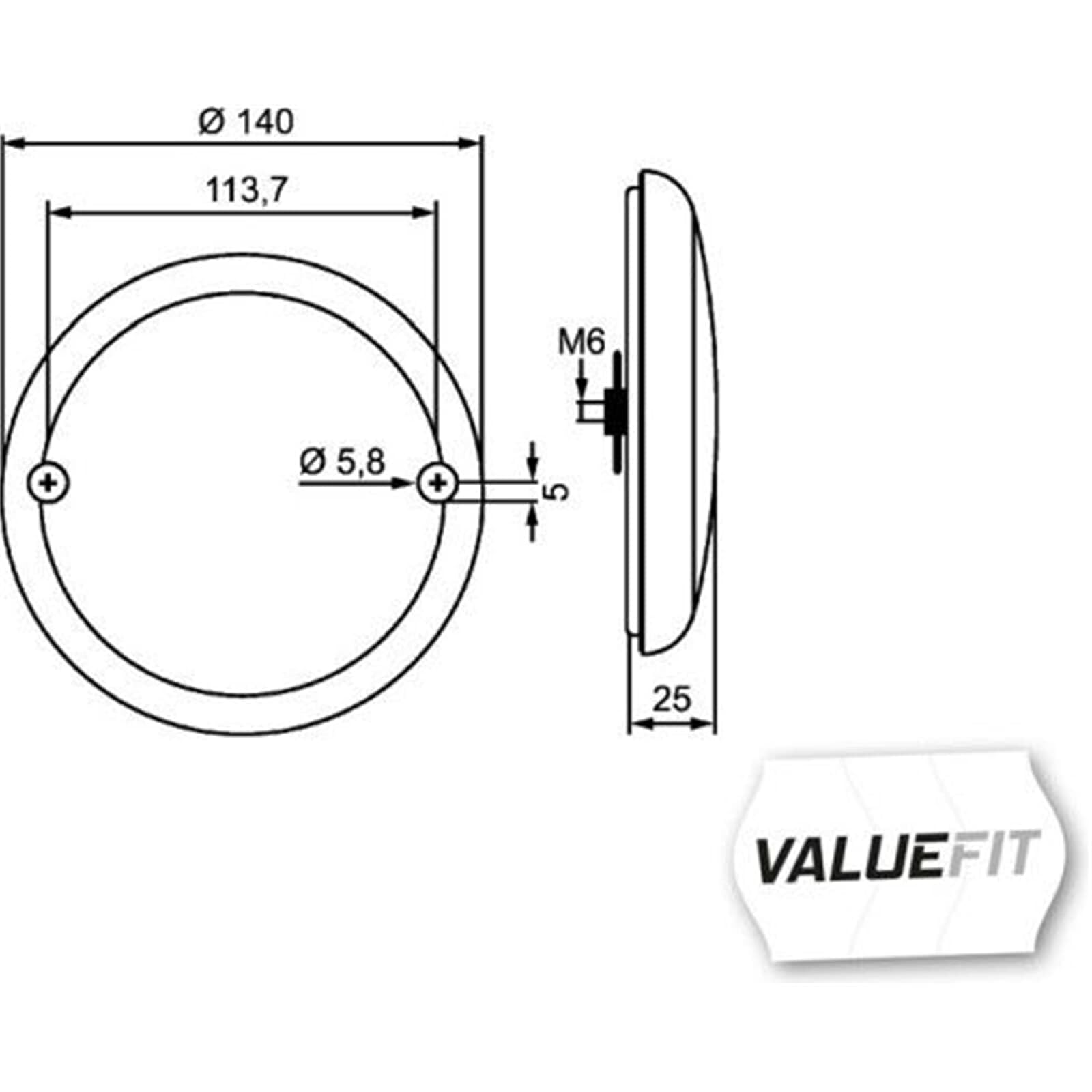 HELLA VALUEFIT 2NE 357 026-031 Mistachterlamp - LED - 24/12V - Inbouw - Lenskleur: Rood - Kabel: 310mm - Stekker: open kabeleinden - Achter