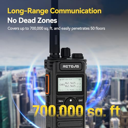 Image of Retevis RT86S(2nd Gen RT86) Walkie Talkie Long Range,Professional 2 Way Radio with 6 Way Charger,Group Call,2600mAh Rechargeable,Type C,NOAA,Heavy Duty Two Way Radio for Warehouse Industrial(6 Pack)