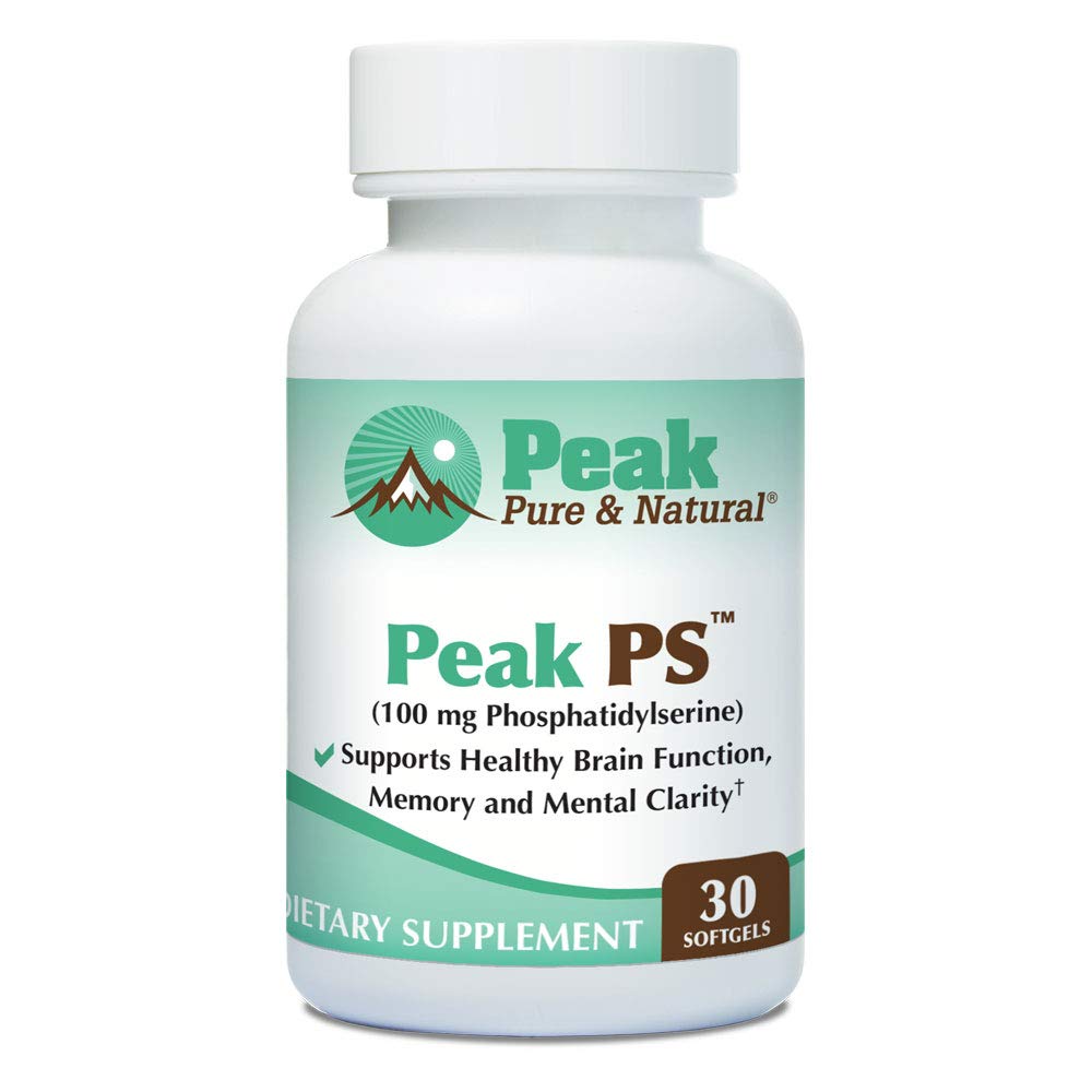Peak Pure & Natural“Peak PS” Phosphatidylserine Brain Health Supplement - Soy-Free Nootropic for Memory Health - Supplement for Brain Health - 30 Count 100mg Softgels