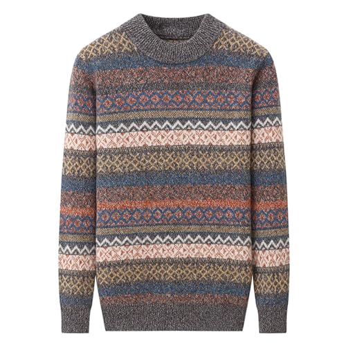 Rivccku Men`s Jumper 100% Pure Cashmere Long Sleeve Pullover Knitted Sweaters for Jumpers