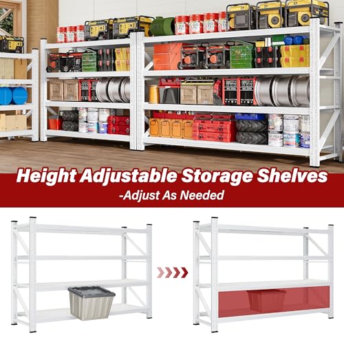 Image of SISESOL 5000LBS Heavy Duty Garage Shelving Units,60 inch Wide & Deep Storage Shelves,White Metal Garage Shelves,Large Storage Rack,Steel Shelf,Industrial Shelving for Shop,Warehouse,60 inch W x 24 inch D x 70 inch H