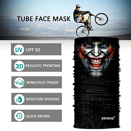 JOEYOUNG Skull Face Mask UV Sun Dust Neck Gaiter Bandana Headwear Motorcycle