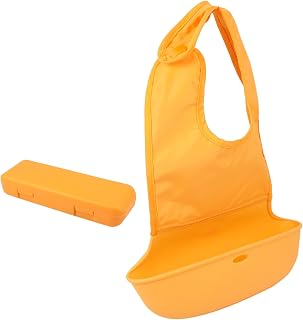 Adjustable Bib with Large Pocket for Food Catching Soft Feeding Apron for Boys and Portable Saliva Bandana with Smooth Edges and Comfortable Neck Fit