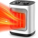 Kismile Portable Electric Space Heater, Small Ceramic Heater Fan with Thermostat, Tip-Over and Overheat Protection,Fast Heating for Home/Office,1500W(White)