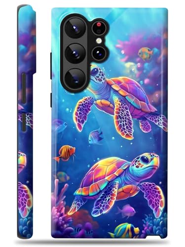 for Samsung Galaxy S25 Ultra Case with Screen Protector, Magnetic Wireless Charging, Military Grade Shockproof Dual Layer Cover for Samsung S25 Ultra, Colorful Sea Turtle