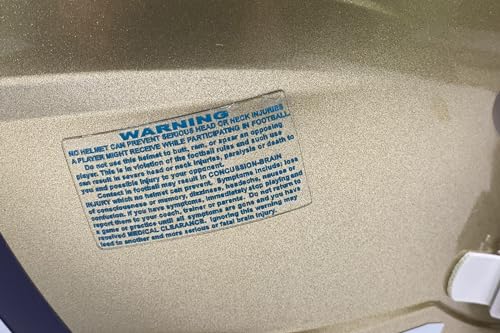 Warning Label Decal for Football Helmets (Teal)